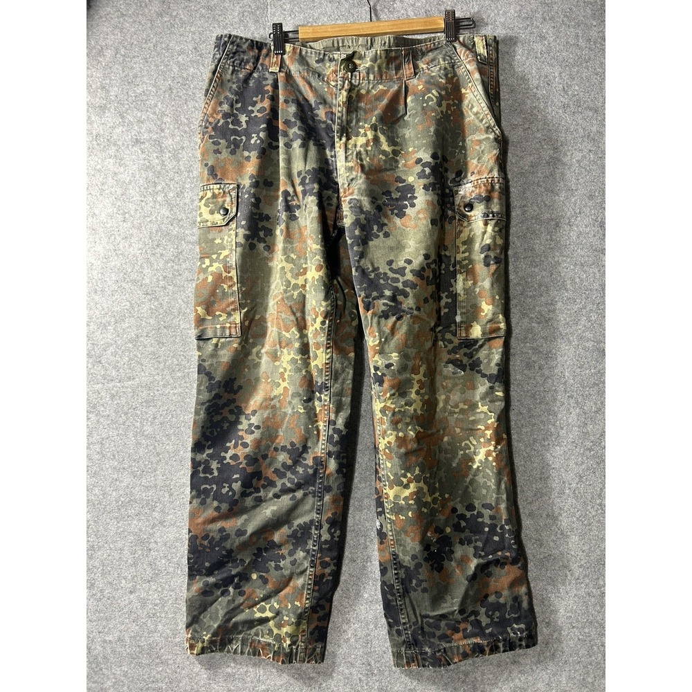 VTG 1990s German Bundeswehr Flecktarn Cargo Pants Military Field Trousers 35x27